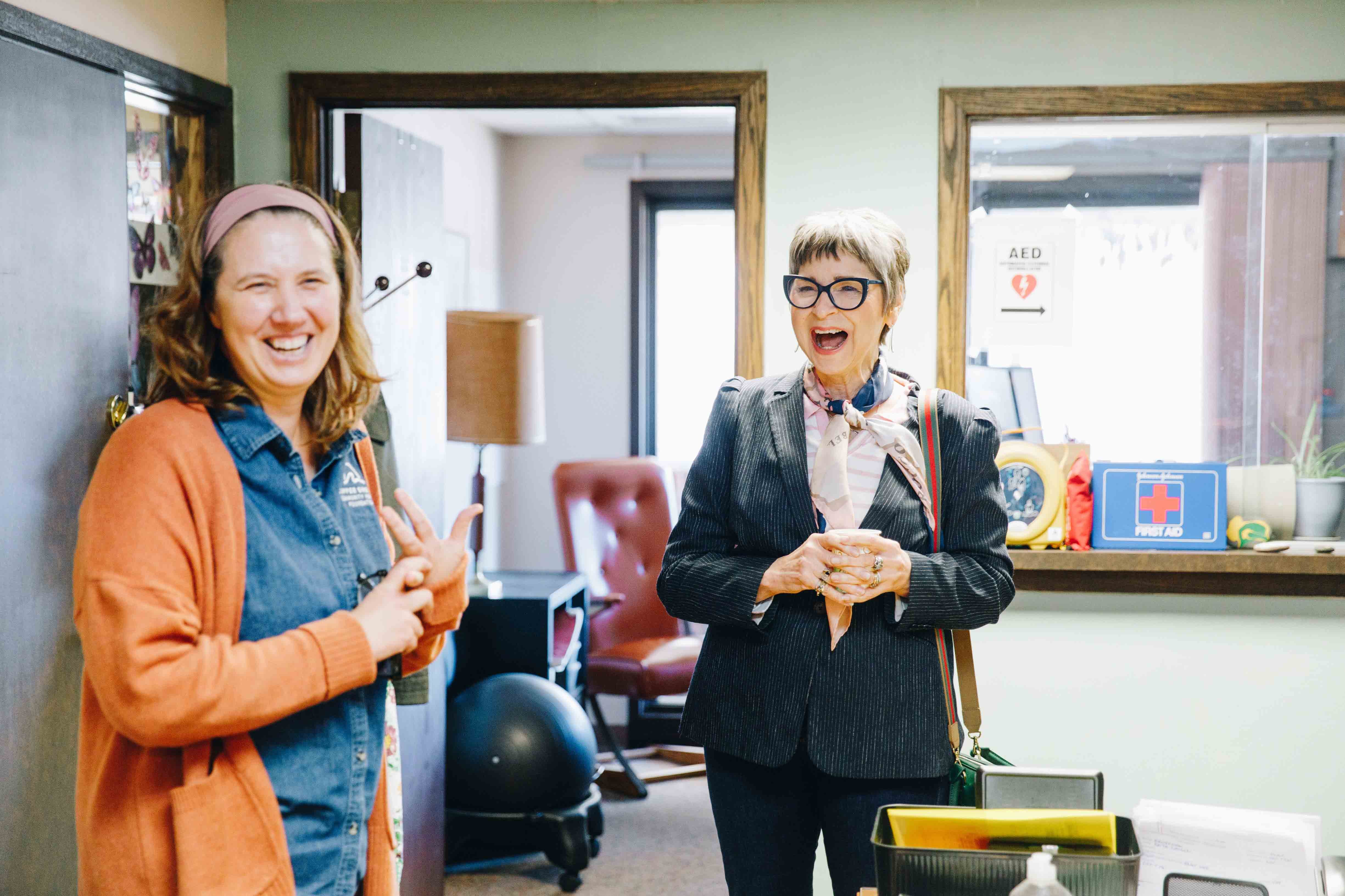 Kathleen and Bernadette Smiling