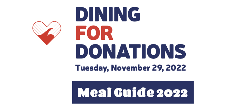 #GivingTuesday Dining for Donations Meal Guide 2022
